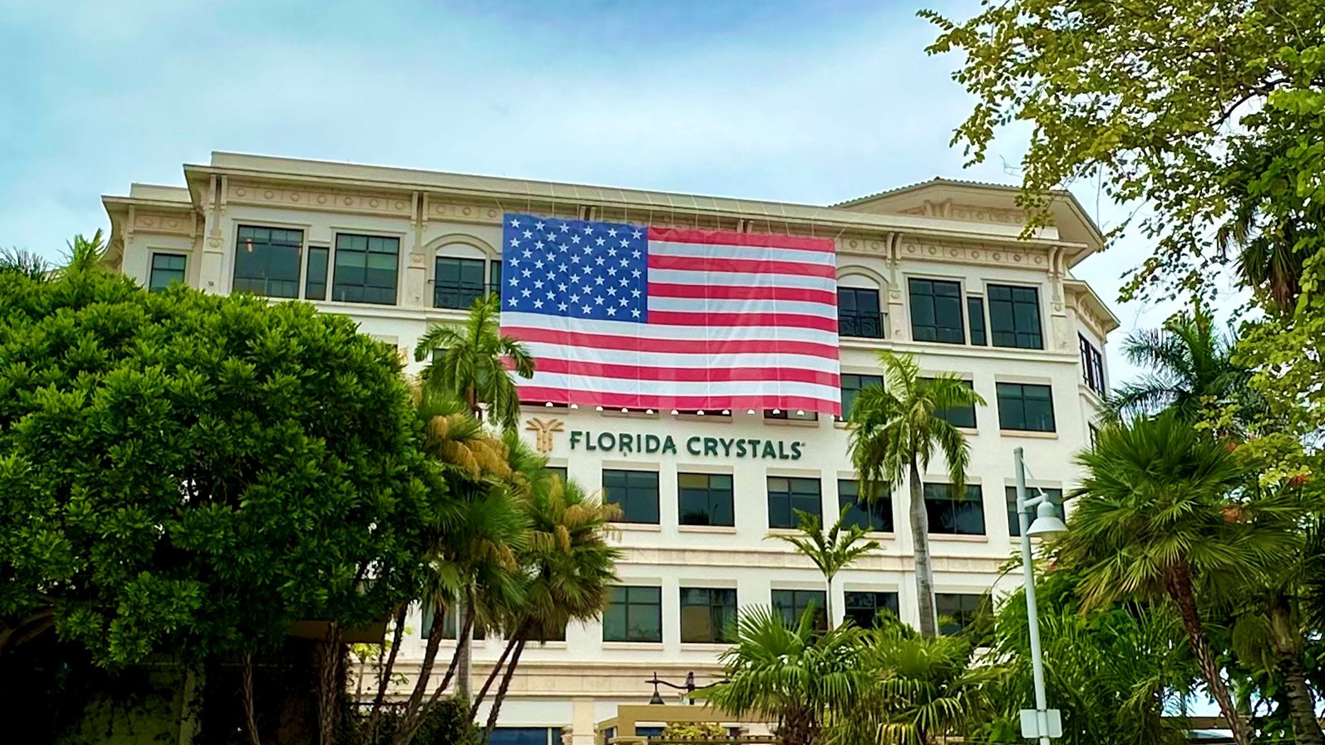 American Flag Florida Crystals WPB Clematis Office